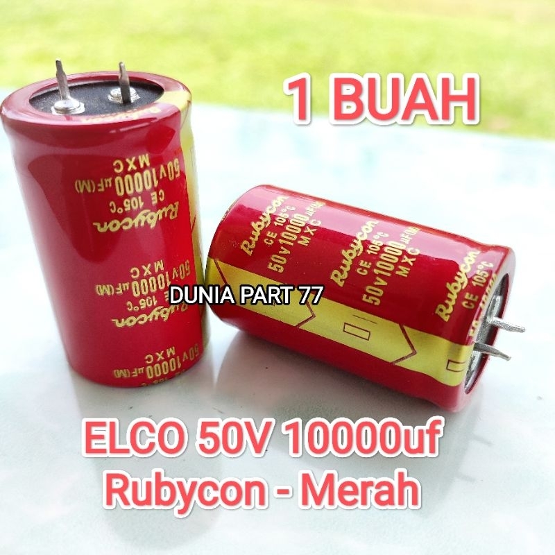 Elco 10000uf 50v rubycon red kapasitor elco 10000 uf 50 v