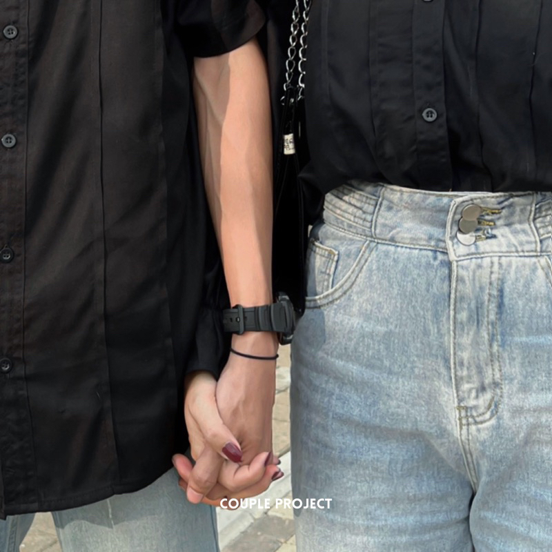 COMFY BLACK COUPLE SET BAJU COUPLE PASANGAN/ KEMEJA COUPLE PASANGAN BY COUPLE PROJECT