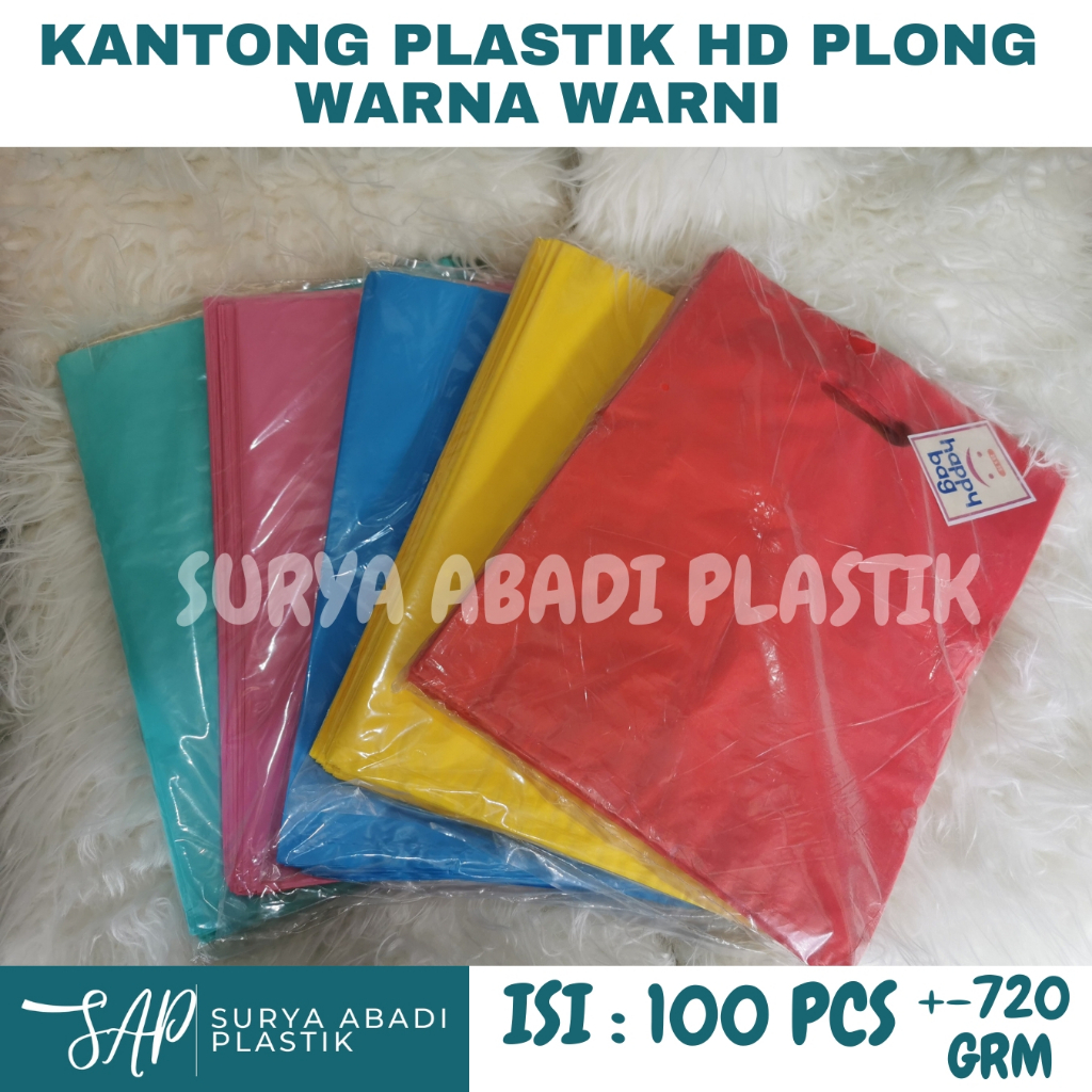 Kantong Plastik HD Plong Warna Warni/HD Pon Oval uk 25x35