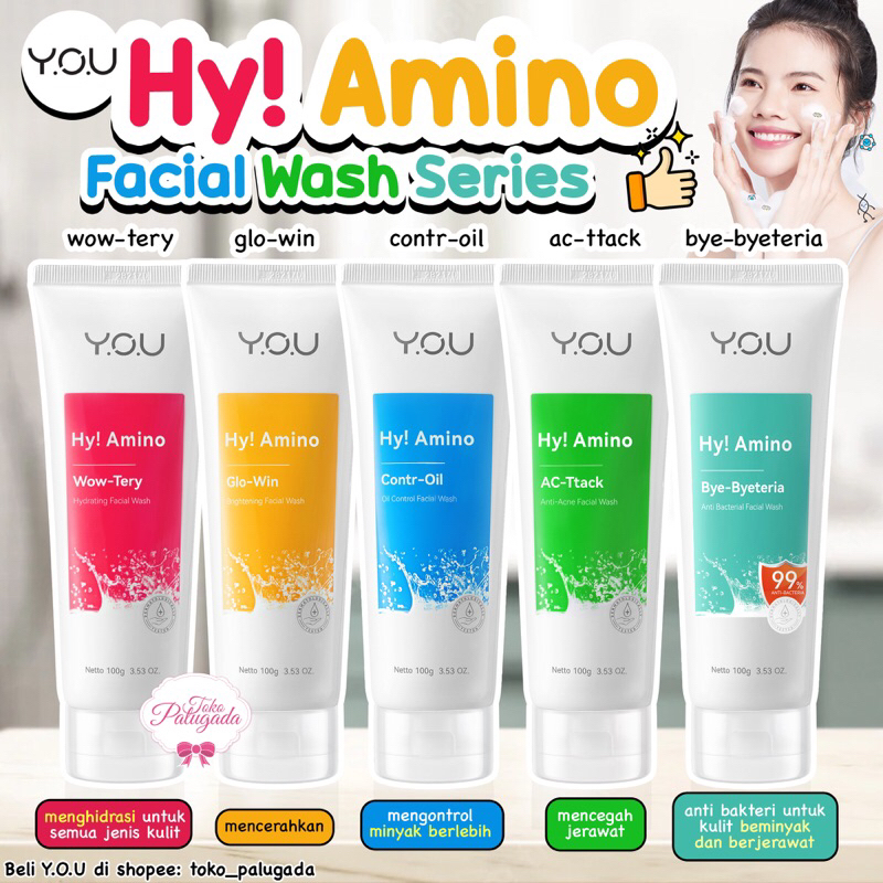 [BISA COD] Y.O.U - YOU Hy! Amino Facial Wash - Sabun Cuci Muka YOU - YOU Facial Wash