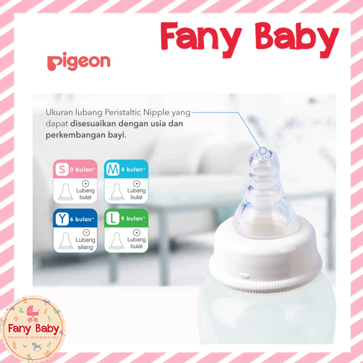 PIGEON PERISTALTIC SLIM NECK NIPPLE Y ISI 3PCS