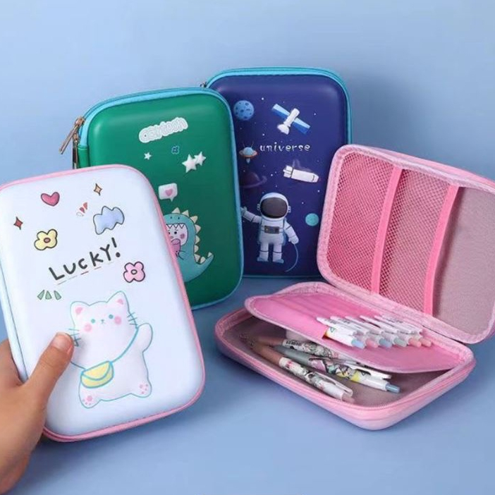 Tempat Pensil 3D Timbul Anak Karakter Motif Lucu Bahan EVA Waterproof / Kotak Pensil Anak Sekolah Silikon Alat Tulis