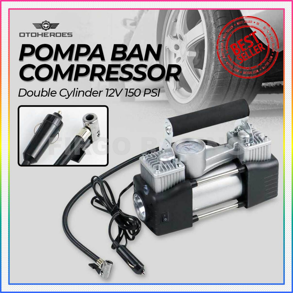 Jual Pompa Ban Mobil Pompa Ban Elektrik Double Cylinder Pompa Portable V Psi Shopee