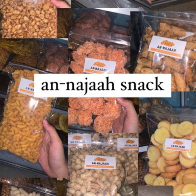 

ANEKA CEMILAN AN-NAJAAH SNACK makaroni, rengginang, bagelen, sumpia udang, kacang kulit, pilus ikan, sale lidah, kacang bandung