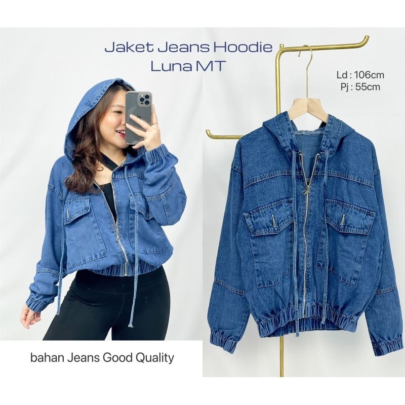 MDLV ~ Jaket Jeans Hoddie Luna MT SnowBlue Good Quality