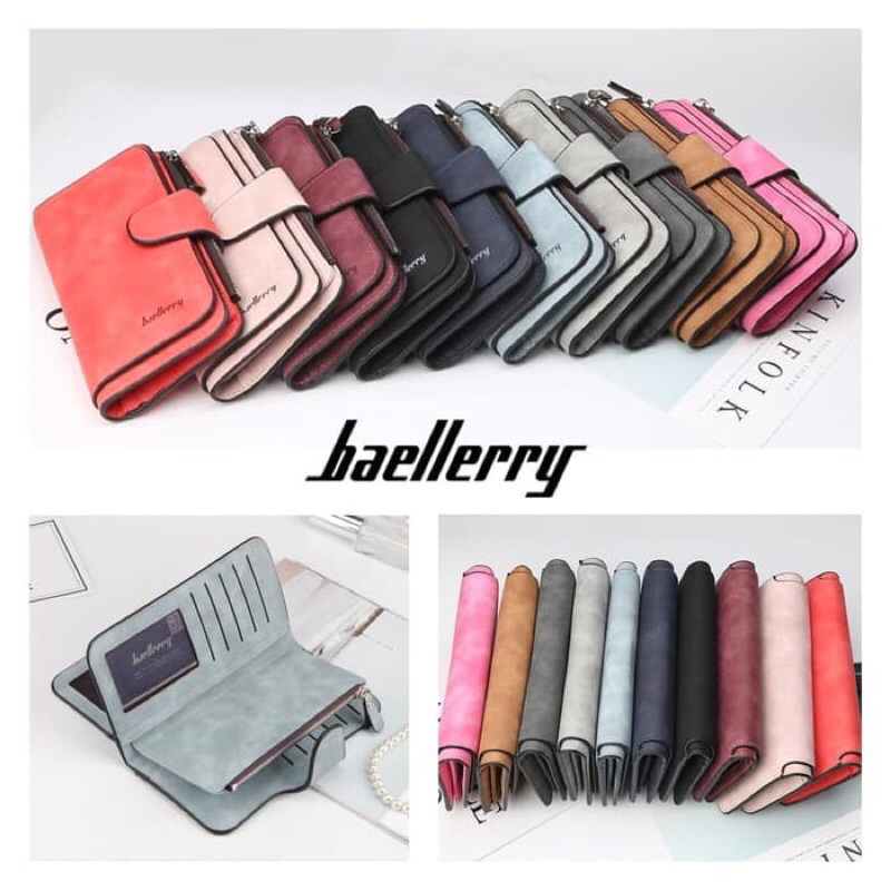 [ ORIGINAL] Dompet Panjang Wanita Baellery Impor Original Solid Colour N2345