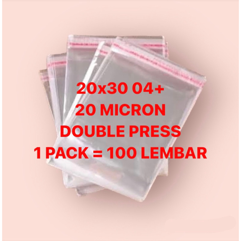 20x30 04+ ( 20 MICRON ) 100 LEMBAR | PLASTIK OPP SEAL BAJU ANAK TEBAL SEDANG