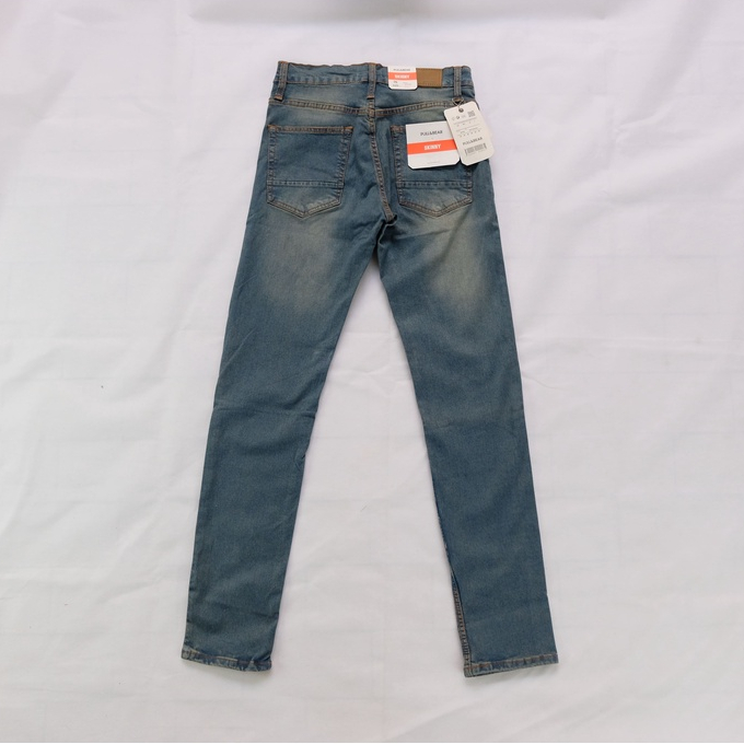 CELANA JEANS PRIA PULL&amp;BEAR DARK BLUE RETRO SKINNY STRETCH PULLANDBEAR PULL &amp; BEAR PULL P&amp;B BIRU TUA RETRO