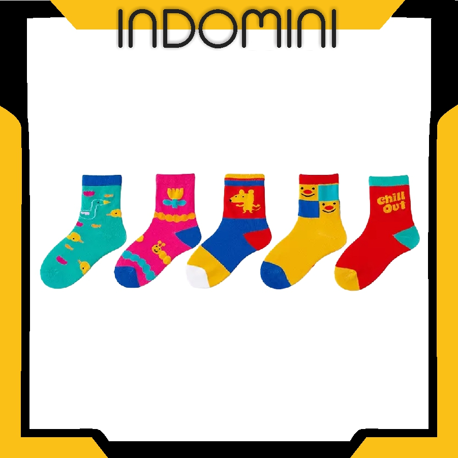 INDOMINI Kaos Kaki Chill Out Anak Motif Karakter Kaus Kaki Bayi Lucu KK052