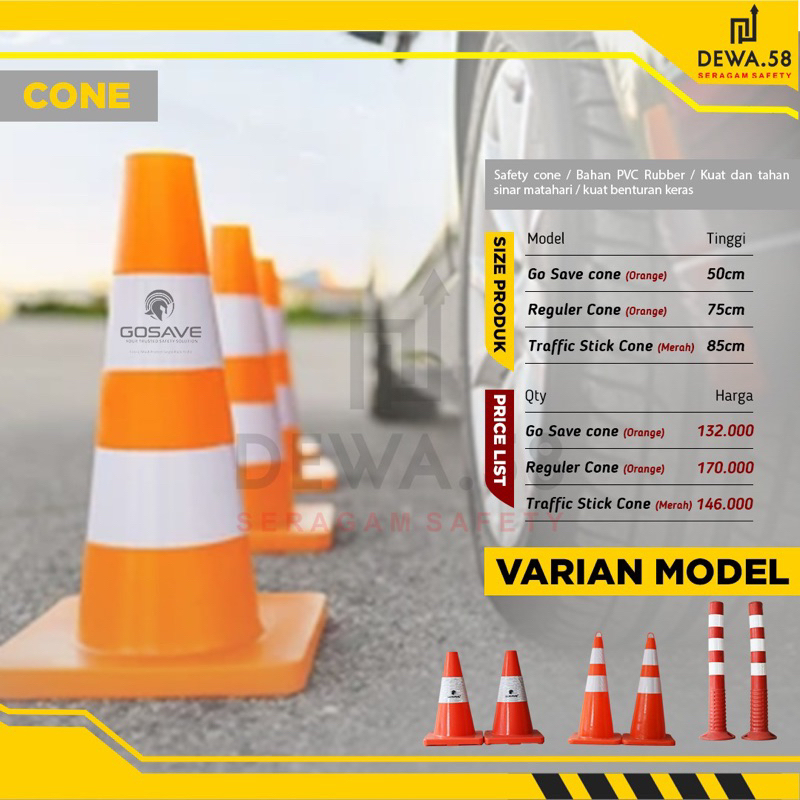GOSAVE CONE / REGULER CONE / TRAFFIC STICK CONE