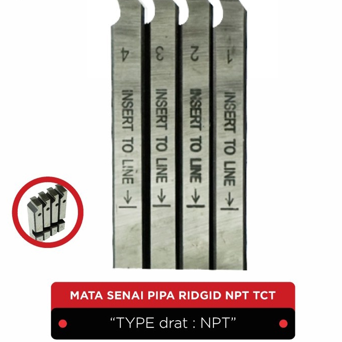 Mata Senai Pipa Ridgid NPT TCT 1/2 - 3/4&quot; &amp; 1 - 2 &quot;