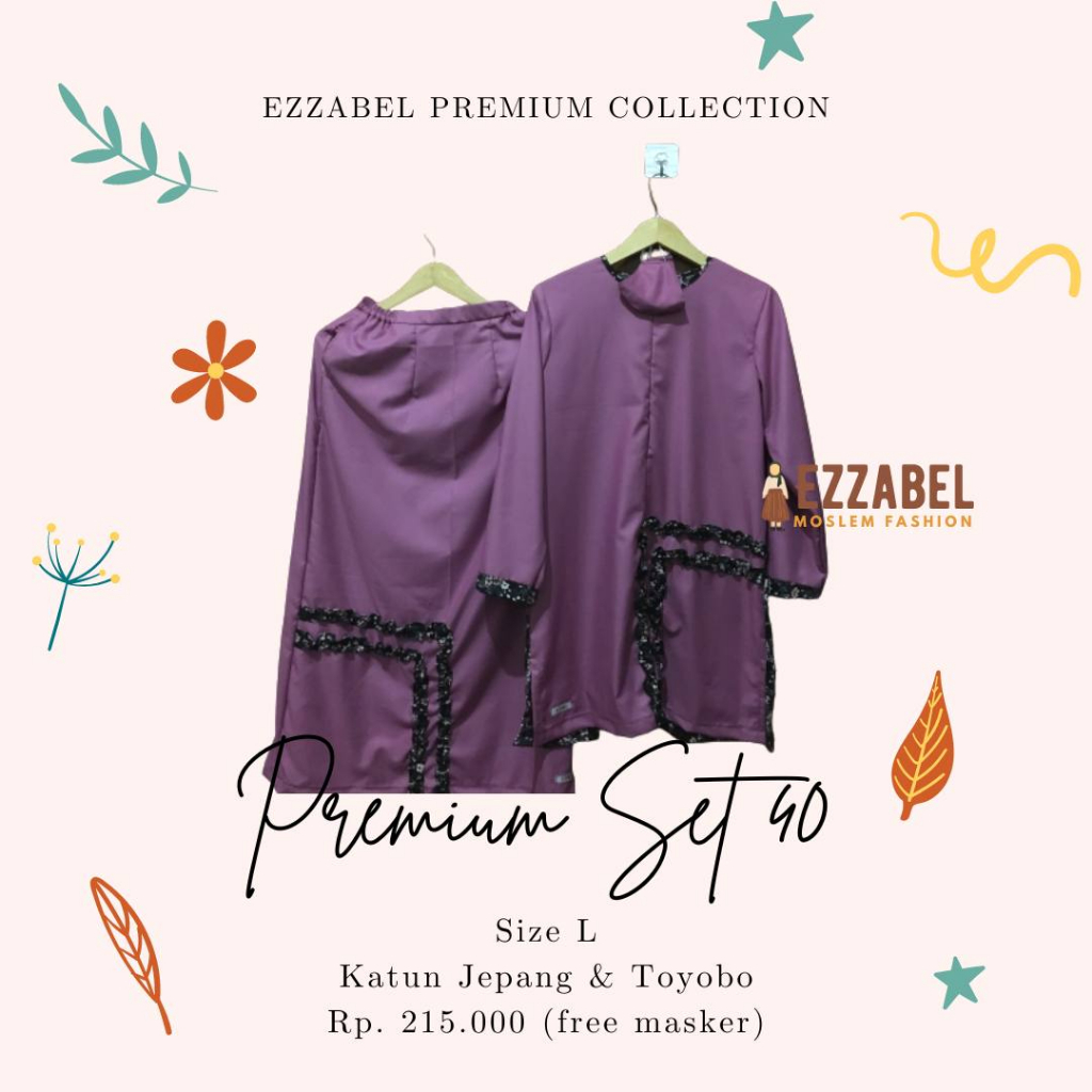 EZZABEL - PREMIUM SET 40 - SETELAN ROK BAJU HARIAN SANTRI GONTOR PUTRI