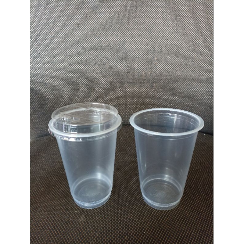Gelas plastik pp 16oz + tutup strawless93 / Cup pp 16oz + lid strawless 93