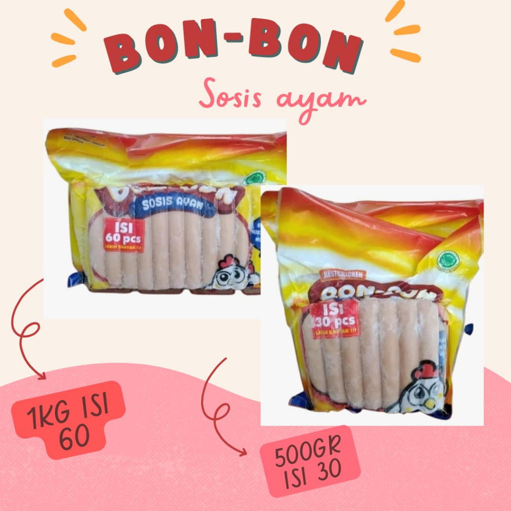 

Sosis Ayam Bon-Bon Best Chicken isi 30 & 60 Pcs / bon-bon sosis ayam frozen siap masak enak dan lezat