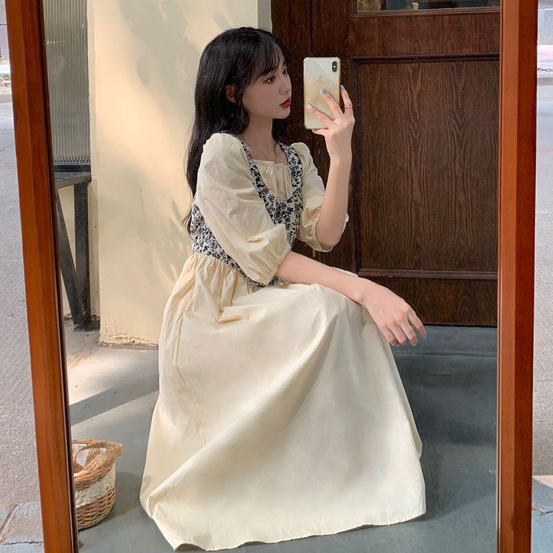 Big Size Square Neck Dress Women's Summer M310