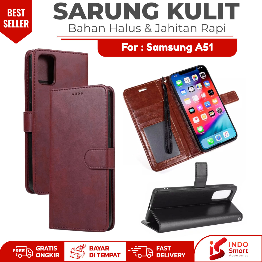 Samsung A51 / Case Samsung A51 A 51 / Leather Wallet Case Dompet Sarung Kulit Hp