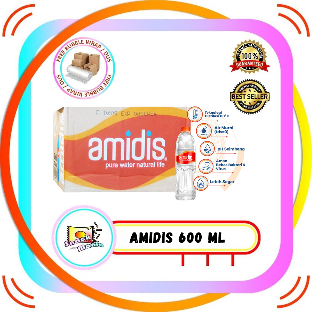 

Amidis Air Minum Distilasi 600 ml x 24 Botol DUS Carton