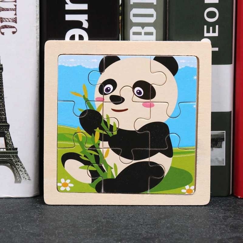 OCDAY Mainan Anak Puzzle Children Wood Toy - Z0564 Panda Hitam Putih Kado Hadiah present Ultah Kayu