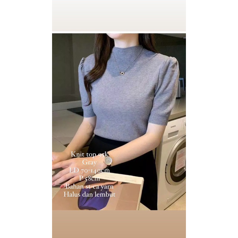 atasan knit import / top knit polos/ baju rajut import