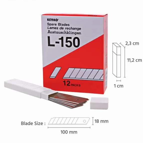 

Isi Refill Pisau Cutter Blade Besar KENKO / JOYKO L150 / Isi Pisau Karter / Isi Pisau Ukir