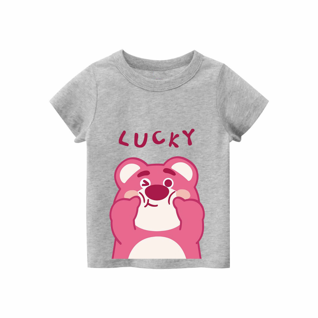 Kaos Anak perempuan Lucky Bear | kaos cotton combed 30s printing | Kaos Distro anak