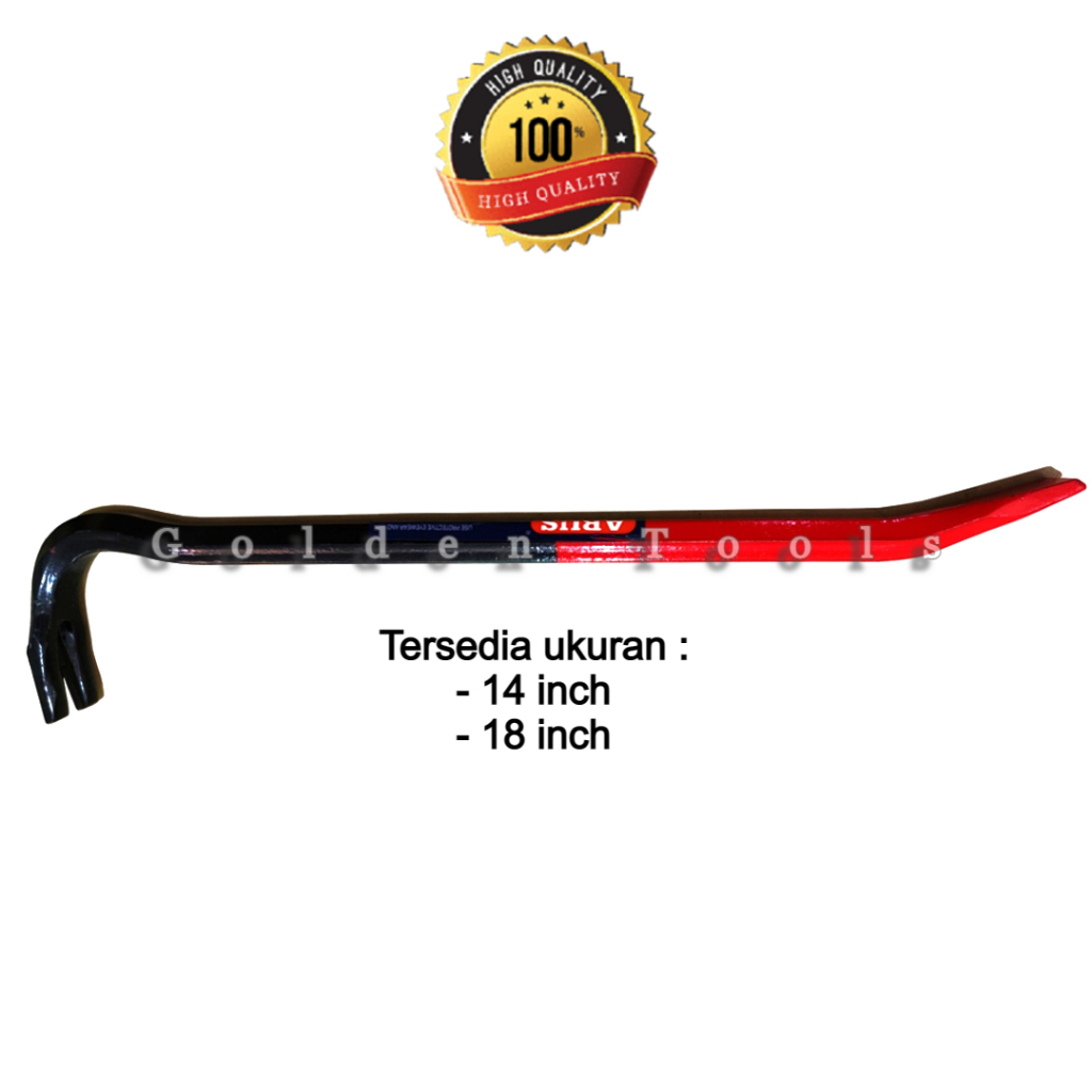 Linggis Crowbar ABUS pencabut paku besi polos Ukuran 14 inch & 18 inch