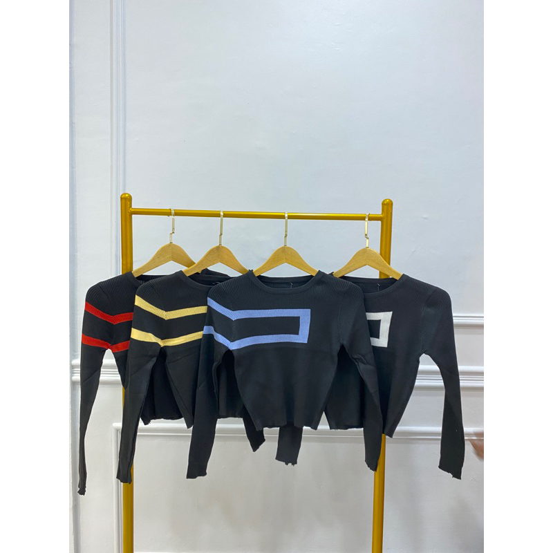 Atasan rajut crop Ats258nw