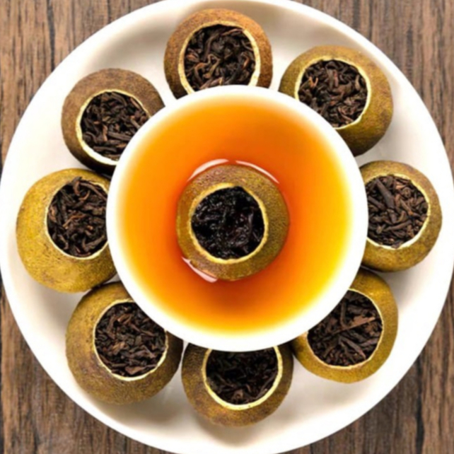 

TEH XIAO QING GAN/CHINESE TEA/TEH PU ER KULIT JERUK/TEH PU ER SHU CHINESE/GREEN ORANGE PEEL PU ER TEA/小青柑