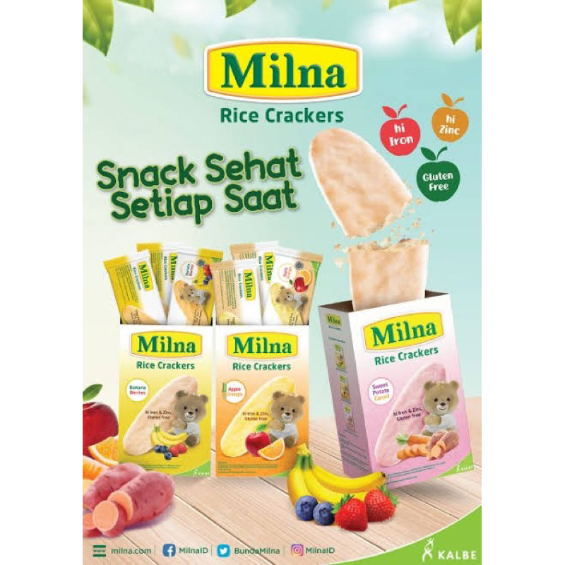 MILNA RICE CRACKERS 20gr / CRAKERS BAYI / SNACK MPASI / KERUPUK BAYI / MILNA KERUPUK / SNACK MILNA