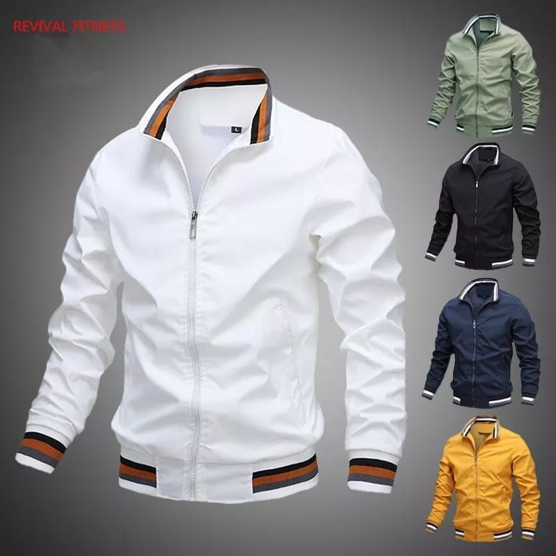 JAKET PRIA ORIGINAL / JAKET BOMBER PRIA putih-XL