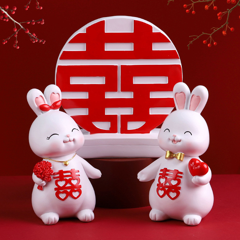 (WPJ-CR) PAJANGAN WEDDING / PAJANGAN NIKAH / PATUNG COUPLE / PAJANGAN RABBIT WEDDING / DEKORASI KAMAR WEDDING