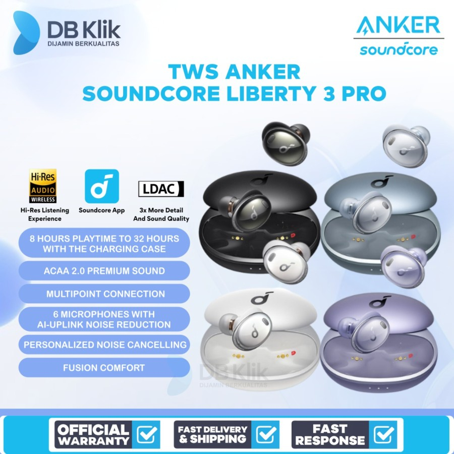 TWS Anker Soundcore Liberty 3 Pro ANC B2C A3952 - Earphone Anker A3952