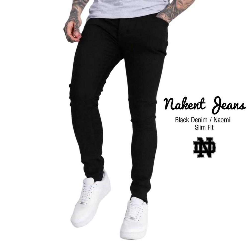 NAKENT Celana Jeans Black Slimfit Premium