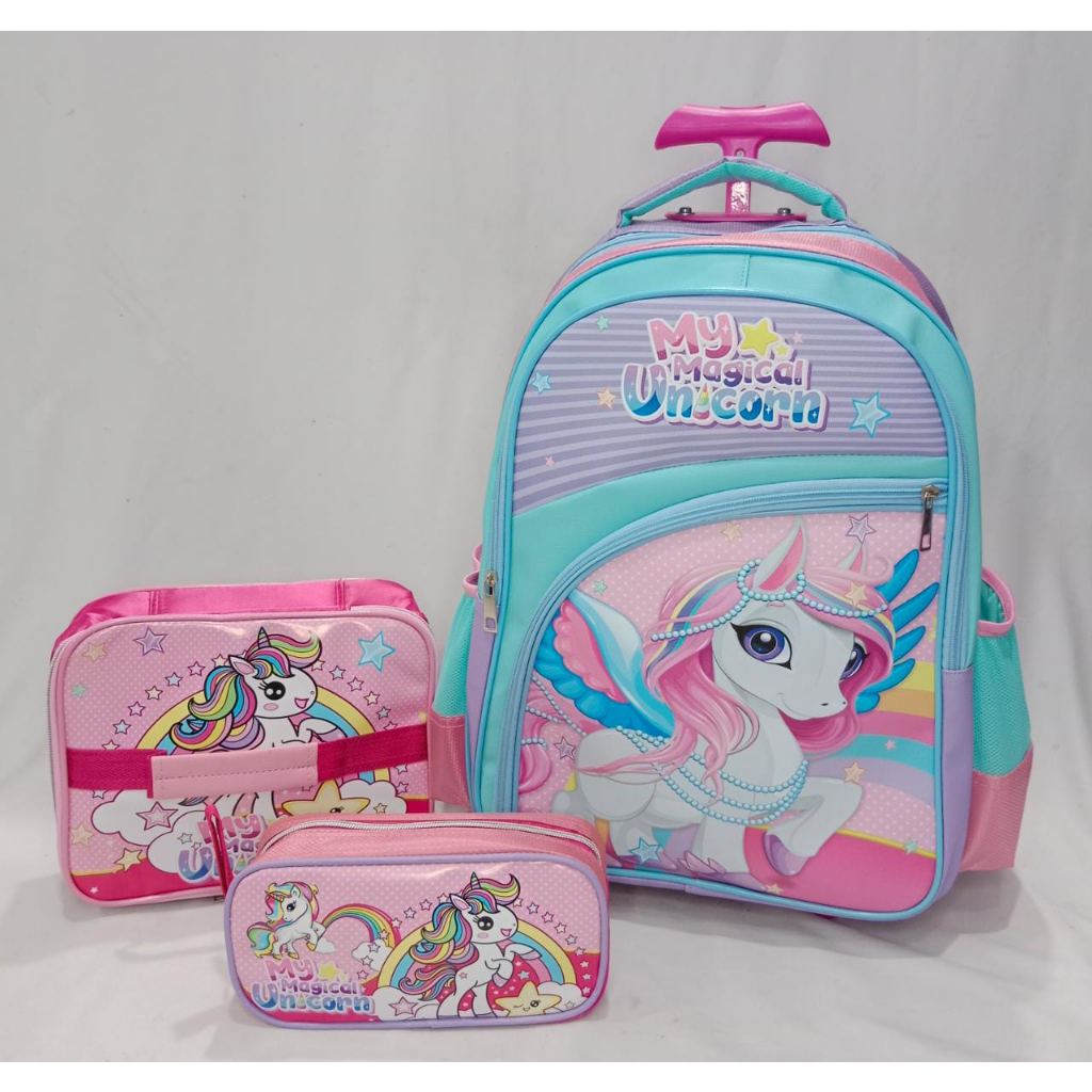JOYELSY-PROMO TROLY SET 3IN1 SD 16'' NJ47 UNICORN TAS BEKAL SLEMPANG TEMPAT PENSIL
