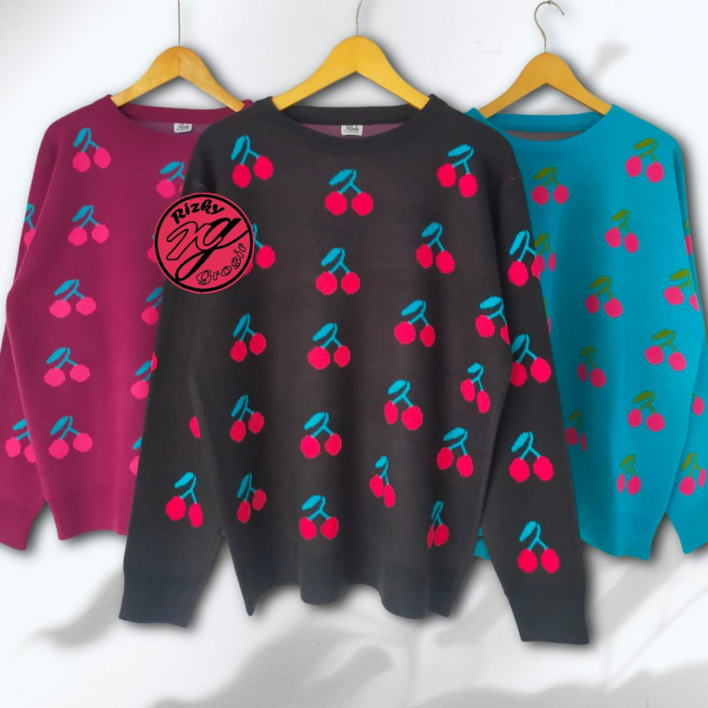 Cherry lato sweater oversize atasan wanita