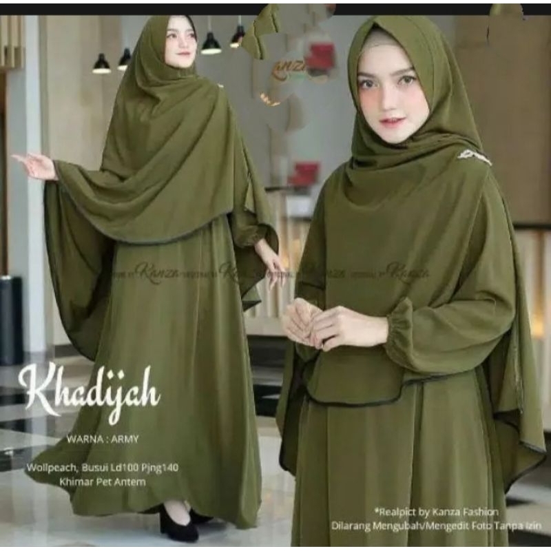 baju gamis syar'i crinkle khodijal/baju gamis set hijab/gamis busui jumbo L XL XXL
