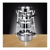 rak panci holder organizer cookware teflon wajan 4 susun lid dapur