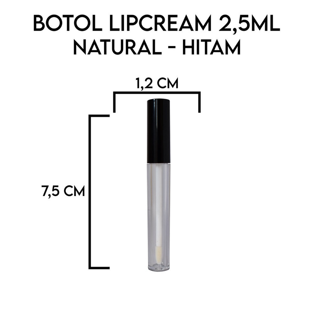 Botol lip cream 4ml import/botol lip gloss 4ml tutup hitam matte