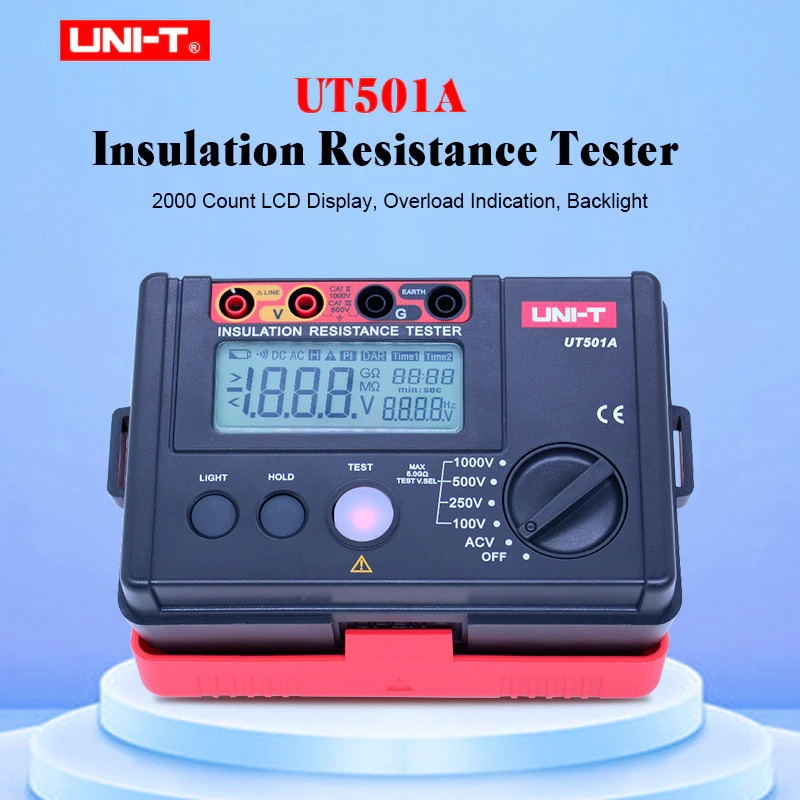 UNI-T Digital Insulation Resistance Voltage Tester 2000m Ohm - UT501A - Black