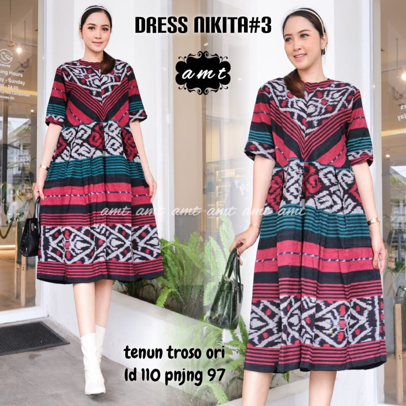 Nikita Dress Tenun Etnik Wanita Jumbo