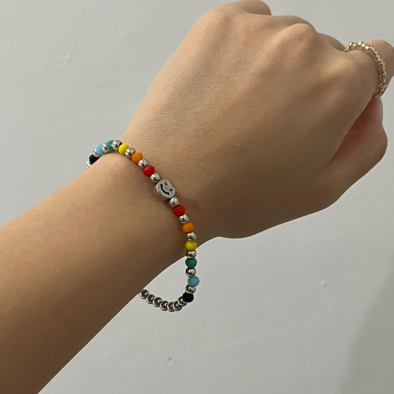 Beads Bracelet / Gelang Manik Manik Warna Warni / Gelang Lucu / Cute Bracelet / Gelang Anak Kecil / Colorful Rainbow Smile Bracelet