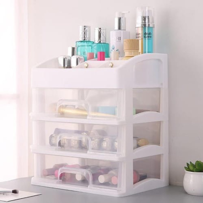 Rak kosmetik Laci Kosmetik Plastik 3 Susun - Rak Makeup Organizer