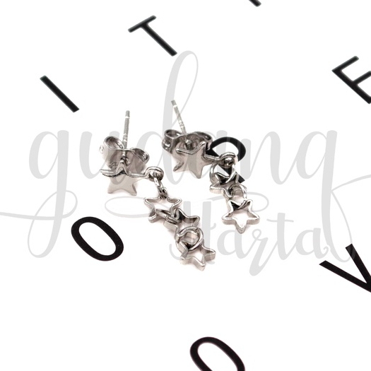 Anting Stud Wanita Rainning Stars Earrings Motif Hujan Bintang Simple GH 203104