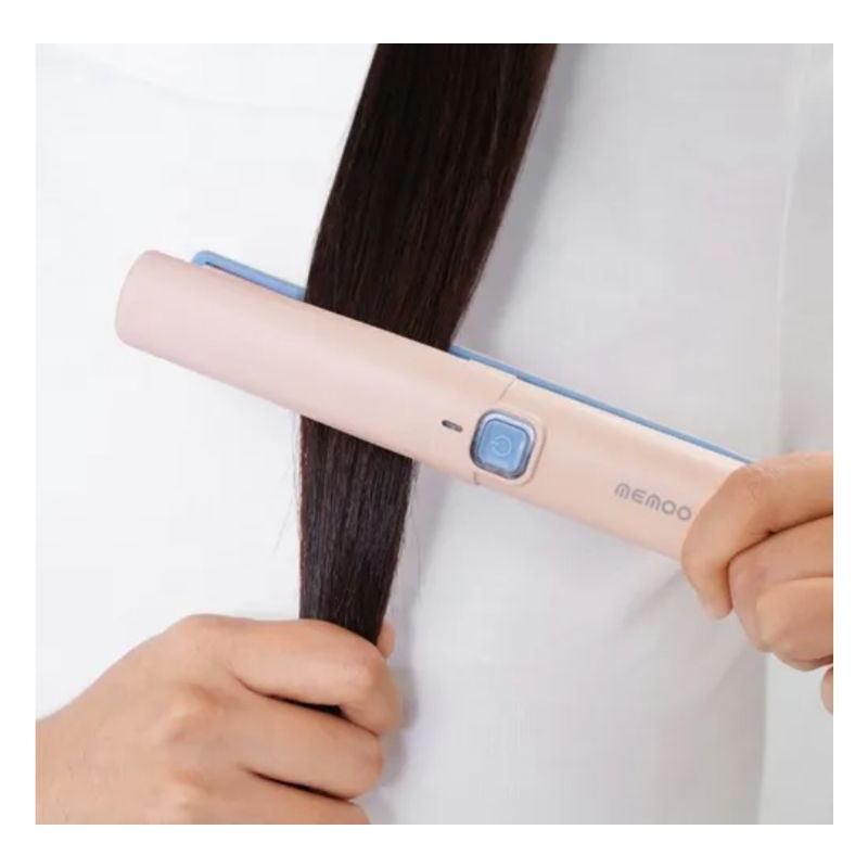 MEMOO Alat Catok Rambut Portable/Catok Rambut Travel/Recharge - Pink