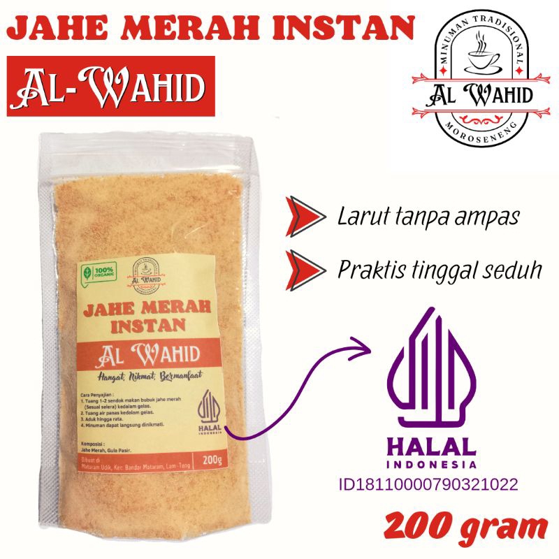 

Jahe Merah Instan Al-Wahid (200g)