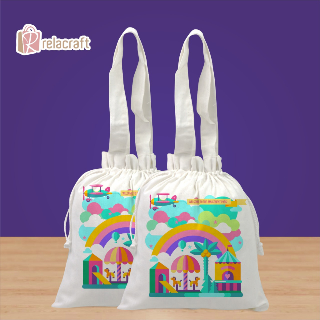 TAS SERUT POCONG/TOTEBAGTEMA RANDOM/SOUVENIR ULANG TAHUN/HAMPERSULANG TAHUN/CETAK FC F4 1 SISI