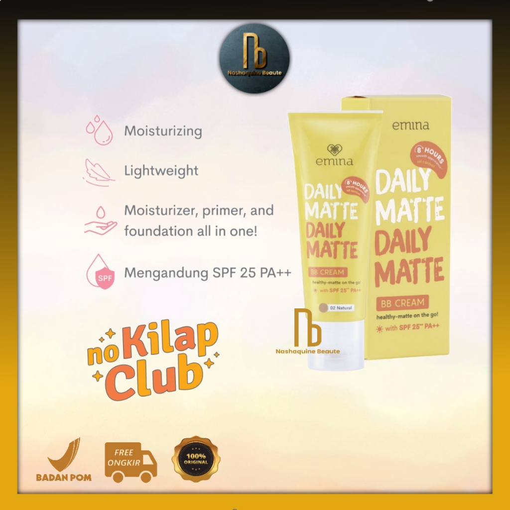 Emina Daily Matte BB Cream 16g - Pelembab Oil Control