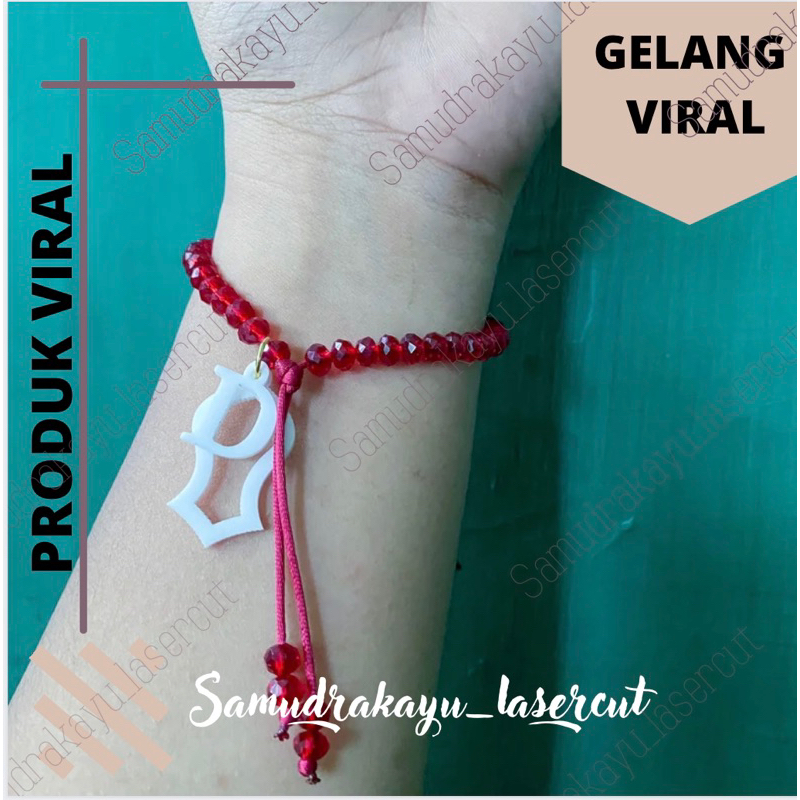 Gelang Crystal Terompah Inisial Huruf