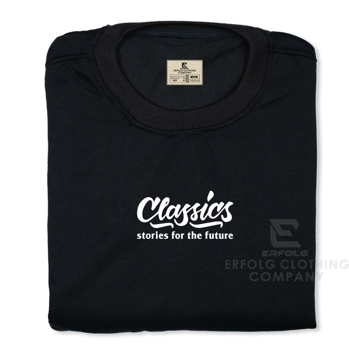 Sweatshirt Basic Erfolg Clothing Sweater Crowneck Pria Distro Original Sablon Classic Sweater Pria Switer Crunek Pria Wanita Cowok Cewek Warna Biru Langit Motif Simpel Bandung Crewneck Couple Pasangan Light Cream Kerah Tinggi Kekinian Distro Brand Lokal