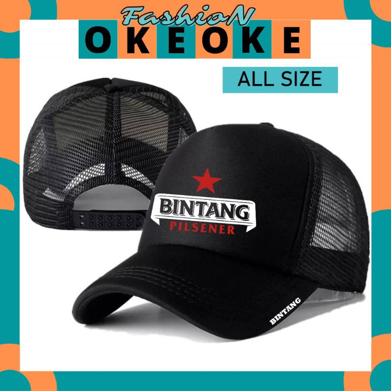 OkeOkeFashion Topi Trucker BINTANG PILSENER - Topi Distro BINTANG PILSENER Logo - Topi BINTANG PILSE